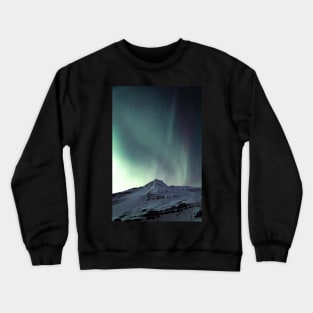 Aurora Borealis Northern Lights Night Sky in Winter Iceland Crewneck Sweatshirt